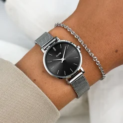 CLUSE Boho Chic Petite^Gift Box Boho Chic Petite Mesh and Bracelet Silver Colour