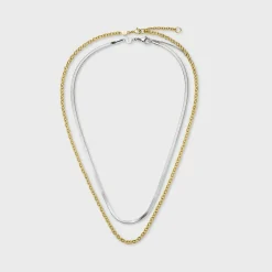 CLUSE Colliers^Gift Box Essentielle Shiny and Snake Necklaces, Silver and Gold Colour