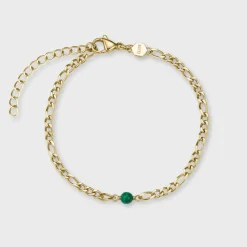 CLUSE Gracieuse^Gift Box Gracieuse Watch Steel Forest Green & Malachite Bracelet, Gold Colour