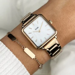 CLUSE La Tétragone^Gift Box La Tétragone Watch and Bracelet Rose Gold Colour