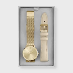 CLUSE Minuit^Gift Box Minuit Watch and Strap, Gold Colour