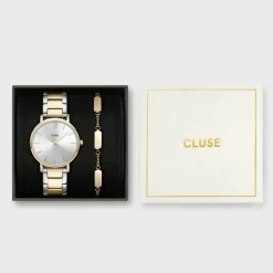 CLUSE Minuit^Gift Box Minuit Watch and Bracelet Gold Colour