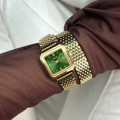 CLUSE Montres Or|Gracieuse Petite^Gracieuse Petite Watch Double Steel, Forest Green, Gold Colour