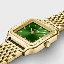CLUSE Montres Or|Gracieuse Petite^Gracieuse Petite Watch Double Steel, Forest Green, Gold Colour