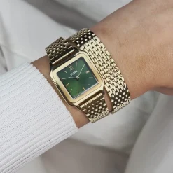 CLUSE Montres Or|Gracieuse Petite^Gracieuse Petite Watch Double Steel, Forest Green, Gold Colour