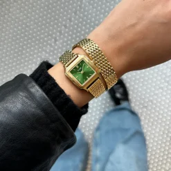 CLUSE Montres Or|Gracieuse Petite^Gracieuse Petite Watch Double Steel, Forest Green, Gold Colour