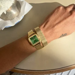 CLUSE Montres Or|Gracieuse Petite^Gracieuse Petite Watch Double Steel, Forest Green, Gold Colour