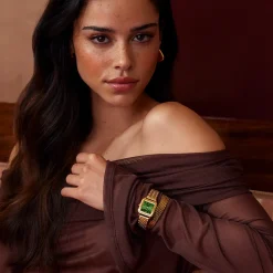 CLUSE Montres Or|Gracieuse Petite^Gracieuse Petite Watch Double Steel, Forest Green, Gold Colour