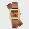 CLUSE Montres Or|Gracieuse Petite^Gracieuse Petite Watch Double Leather, Nutshell, Gold Colour
