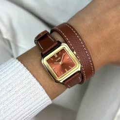 CLUSE Montres Or|Gracieuse Petite^Gracieuse Petite Watch Double Leather, Nutshell, Gold Colour