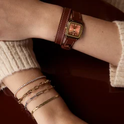 CLUSE Montres Or|Gracieuse Petite^Gracieuse Petite Watch Double Leather, Nutshell, Gold Colour