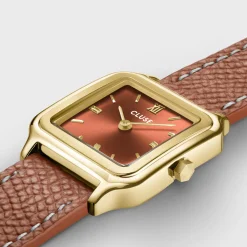 CLUSE Montres Or|Gracieuse Petite^Gracieuse Petite Watch Double Leather, Nutshell, Gold Colour