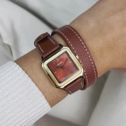 CLUSE Montres Or|Gracieuse Petite^Gracieuse Petite Watch Double Leather, Nutshell, Gold Colour