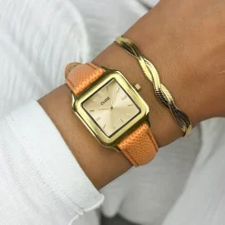 CLUSE Montres Or|Gracieuse Petite^Gracieuse Petite Watch Leather, Apricot Lizard, Gold Colour