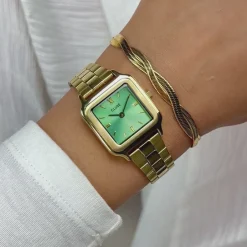 CLUSE Montres Or|Gracieuse Petite^Gracieuse Petite Watch Steel, Light Green, Gold Colour