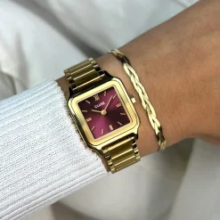 CLUSE Montres Or|Gracieuse Petite^Gracieuse Petite Watch Steel, Dark Cherry, Gold Colour
