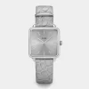 CLUSE Montres Argent|La Tétragone^La Tétragone Leather Grey Alligator, Silver Colour