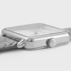 CLUSE Montres Argent|La Tétragone^La Tétragone Leather Grey Alligator, Silver Colour