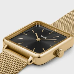 CLUSE Montres Noir|Montres Or^La Tétragone Mesh Black, Gold Colour