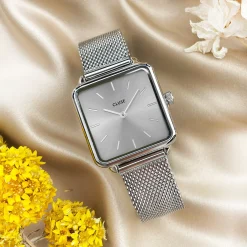 CLUSE Montres Argent|La Tétragone^La Tétragone Mesh Full Silver Colour
