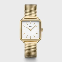 CLUSE Montres Or|La Tétragone^La Tétragone Mesh White, Gold Colour