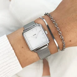 CLUSE Montres Argent|La Tétragone^La Tétragone Mesh White, Silver Colour