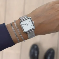 CLUSE Montres Argent|La Tétragone^La Tétragone Mesh White, Silver Colour