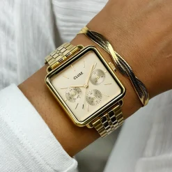 CLUSE Montres Or|La Tétragone^La Tétragone Multifunction Watch Steel, Full Gold Colour