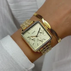 CLUSE Montres Or|La Tétragone^La Tétragone Multifunction Watch Steel, Full Gold Colour