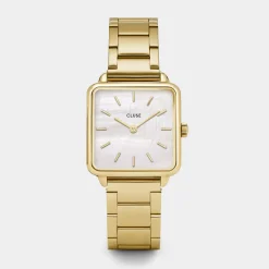 CLUSE Montres Or|La Tétragone^La Tétragone Steel White Pearl, Gold Colour