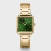 CLUSE Montres Or|La Tétragone^La Tétragone Watch Steel stones Green, Gold Colour
