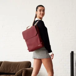 CLUSE Le Réversible^Le Réversible Backpack, Bordeaux Beige, Gold Colour