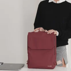 CLUSE Le Réversible^Le Réversible Backpack, Bordeaux Beige, Gold Colour