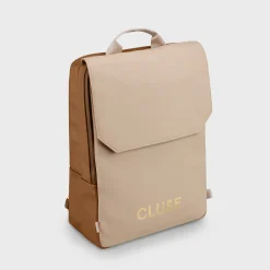 CLUSE Le Réversible^Le Réversible Backpack, Camel Beige, Gold Colour