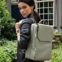 CLUSE Le Réversible^Le Réversible Backpack, Light Green Olive, Gold Colour