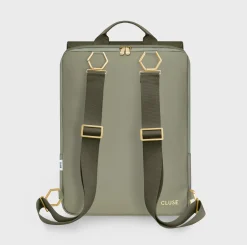 CLUSE Le Réversible^Le Réversible Backpack, Light Green Olive, Gold Colour