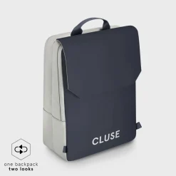 CLUSE Le Réversible^Le Réversible Backpack, Light Grey Navy, Silver Colour