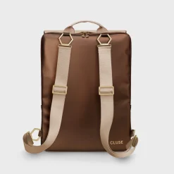 CLUSE Le Réversible^Le Réversible Backpack, Metallic Brown Beige, Gold Colour