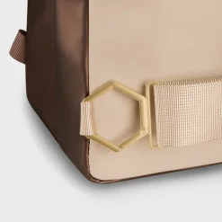 CLUSE Le Réversible^Le Réversible Backpack, Metallic Brown Beige, Gold Colour