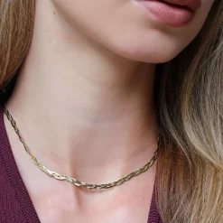 CLUSE Colliers^Élevé Braided Snake Necklace, Gold Colour