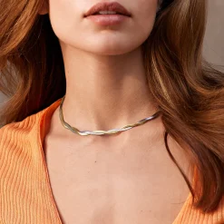 CLUSE Colliers^Élevé Twisted Snake Necklace, Bicolour