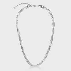 CLUSE Colliers^Élevé Twisted Snake Necklace, Silver Colour