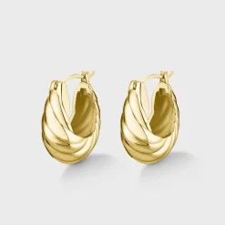 CLUSE Boucles D’oreilles^Élevé Waved Hoop Earrings, Gold Colour