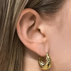 CLUSE Boucles D’oreilles^Élevé Waved Hoop Earrings, Gold Colour