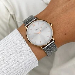CLUSE Montres Rose Gold|Minuit^Minuit Mesh Bicolour