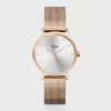 CLUSE Montres Rose Gold|Minuit^Minuit Mesh Crystals, Silver, Rose Gold Colour