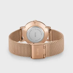 CLUSE Montres Rose Gold|Minuit^Minuit Mesh Crystals, Silver, Rose Gold Colour