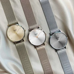 CLUSE Montres Rose Gold|Minuit^Minuit Mesh Crystals, Silver, Rose Gold Colour