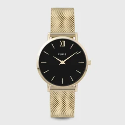 CLUSE Montres Noir|Montres Or^Minuit Mesh Gold/Black