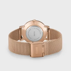CLUSE Montres Rose Gold|Minuit^Minuit Mesh Rose Gold/White